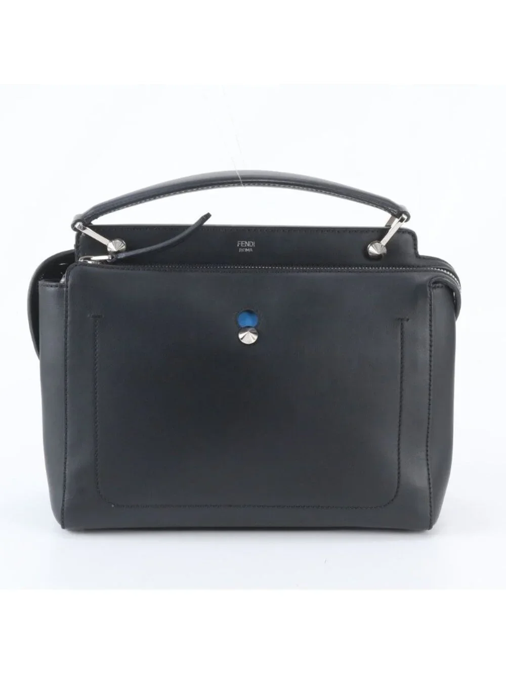Fendi Com Leather Handbag Black